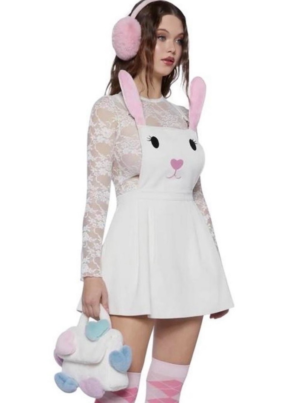 Sugar Thrillz Dolls Kill Bunny Apron Dress Size Medium